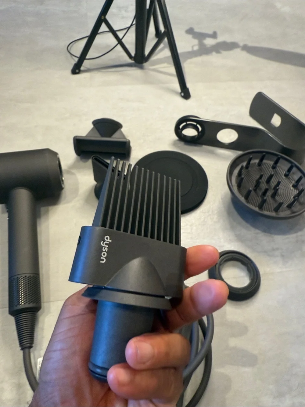 Dyson Supersonic Hair Dryer HD07 | Iron/Fuchsia | Complete Set & Stand.